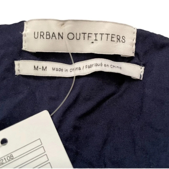 URBAN Outfitters button down ruffle swiss dot boho off the shoulder mini dress - Picture 10 of 13